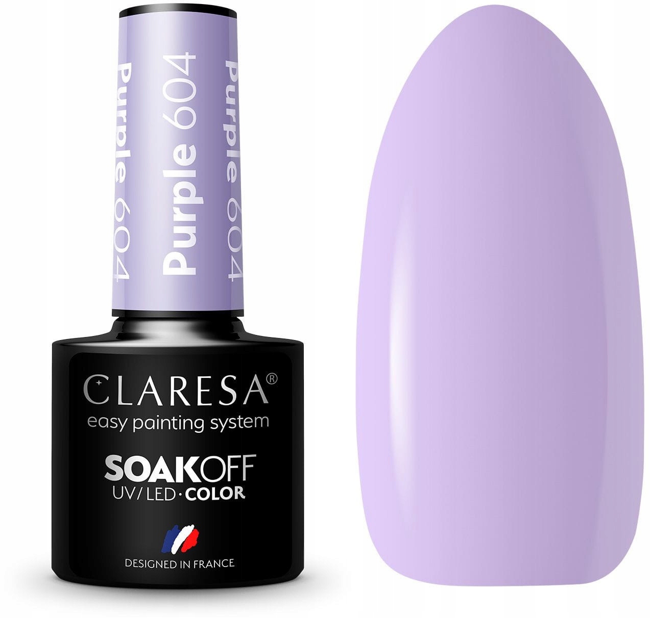 Claresa lakier hybrydowy do paznokci 604 fioletowy
