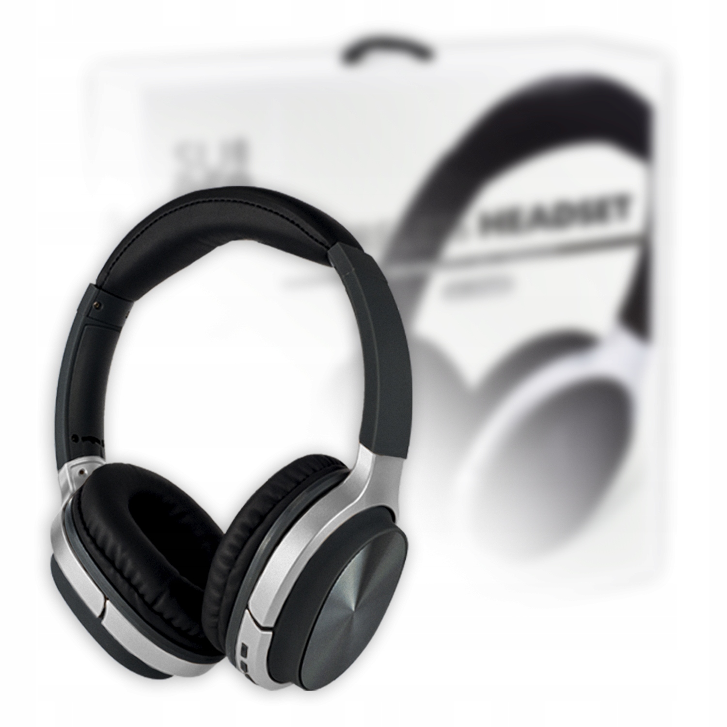 Czarne Nauszne Słuchawki Bluetooth Składane z Czytnikiem Kart Sd Webski