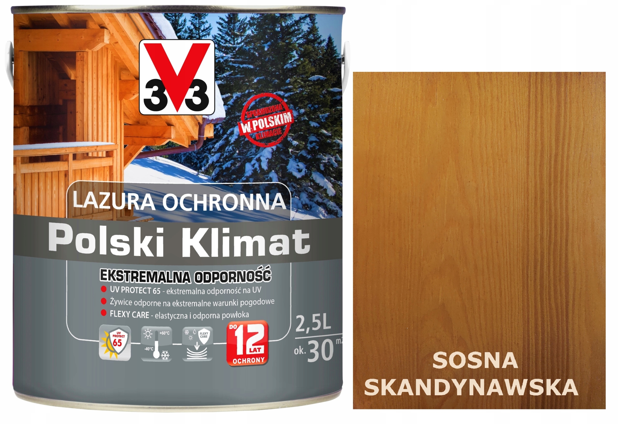 Lazura V33 Polski Klimat 12 Lat Sosna Skandynawska 2,5L