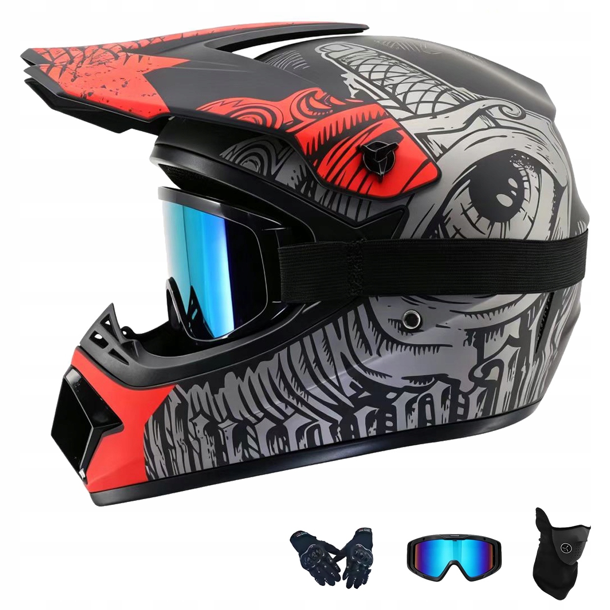 Helma Na Elektrickou Koloběžku Cross Enduro Quad Bmx Helma Brýle Rukavice L