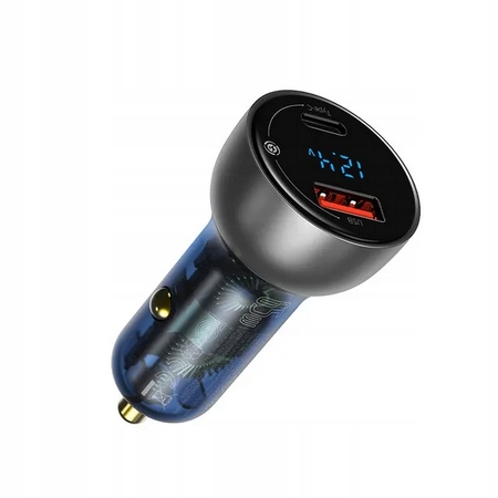 Baseus Ładowarka samochodowa USB C USB A 65W 5000mA QC PD PPS Light Tarnish