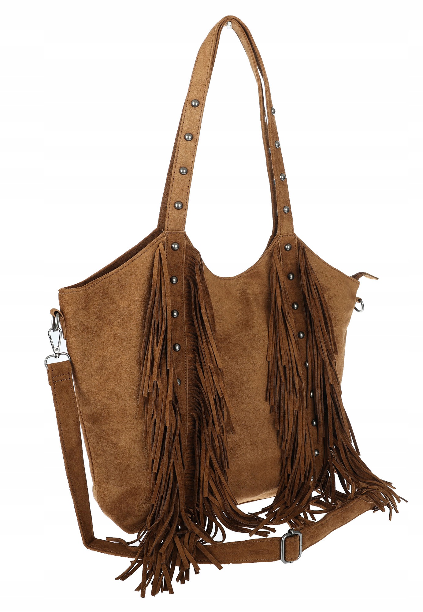 Dámská kabelka Semišové třásně Shopper Taška přes rameno L3940 Hnědá