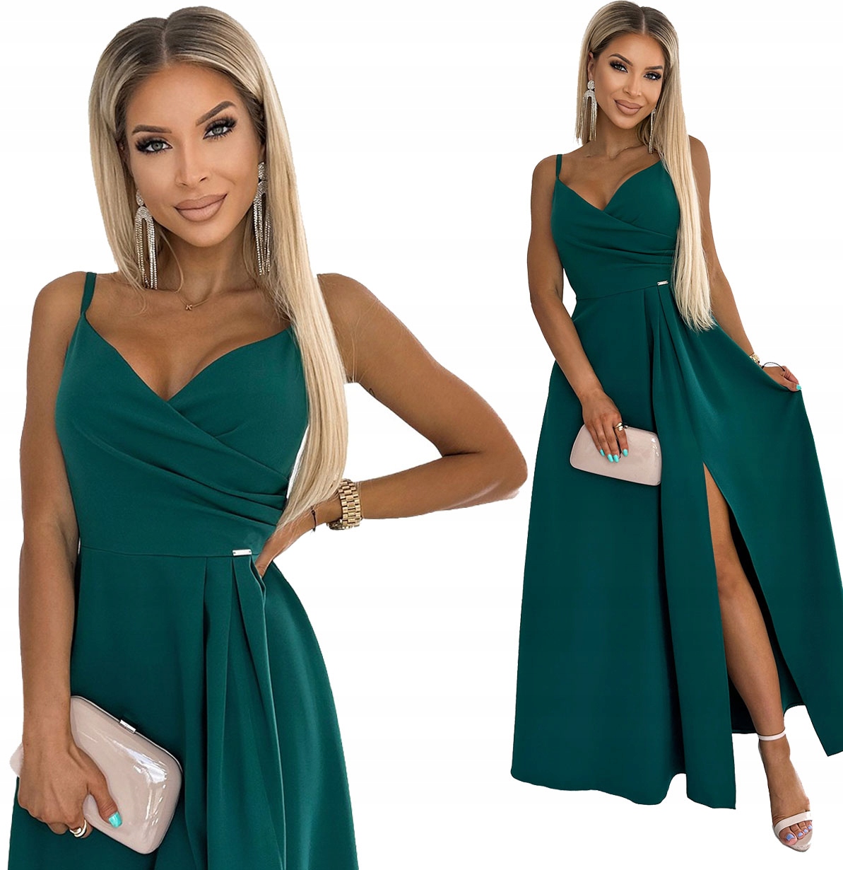 Elegantní Šaty Na Ramínka, Šaty Na Ples A Svatební Hostina, Zelená M