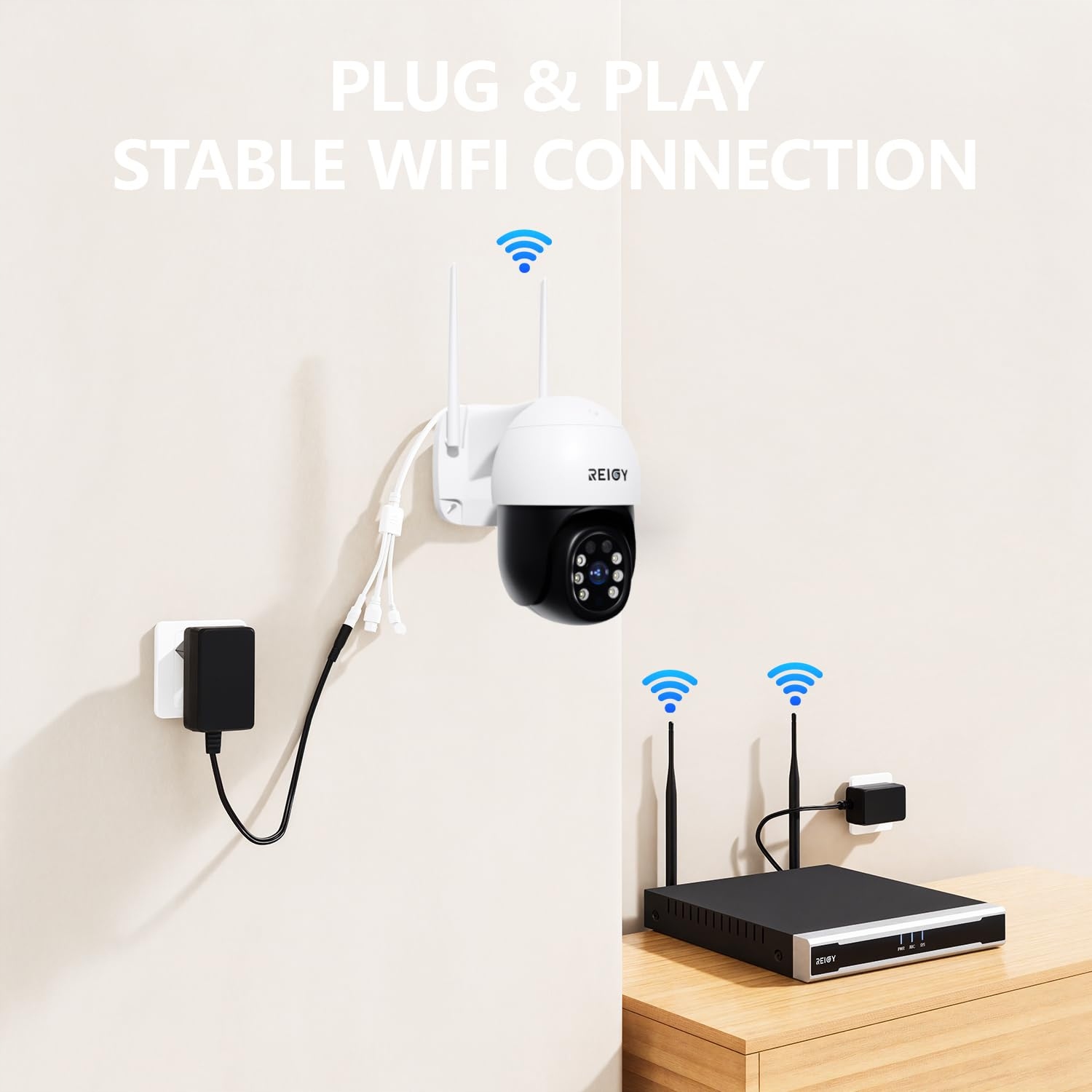 REIGY Kamera Zewnętrzna 5MP WLAN PT IP66 Nocna Wizja Audio 2-Way NVR — miniatura 5
