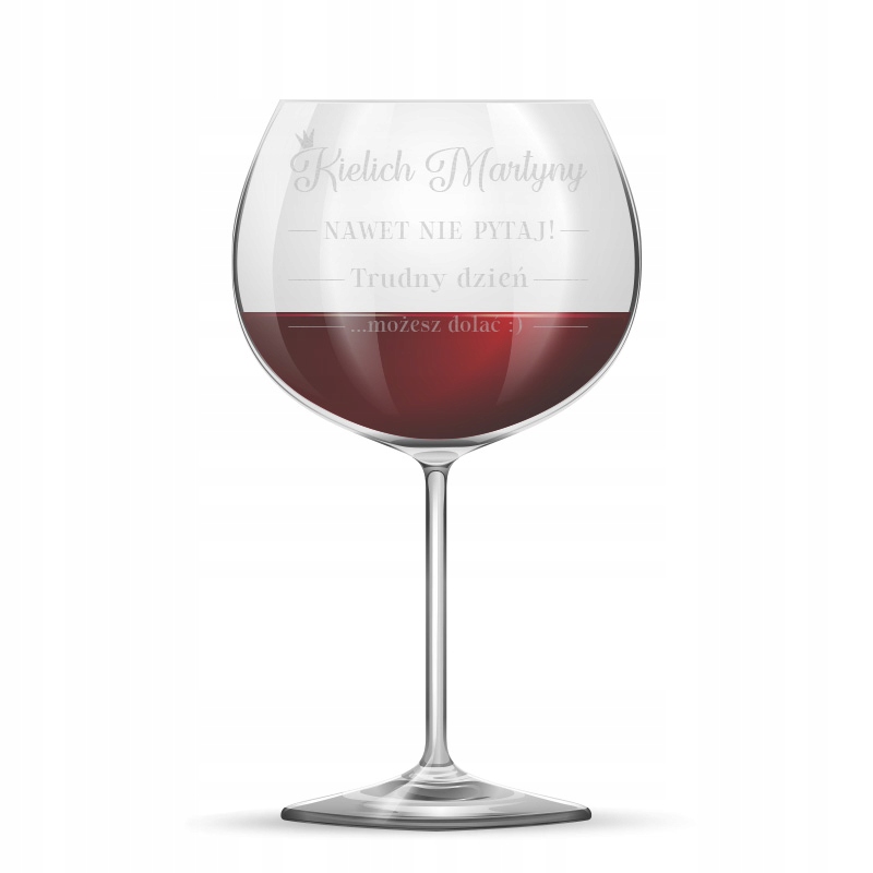 

Kieliszek do Wina Imię i Podziałka Grawerowany