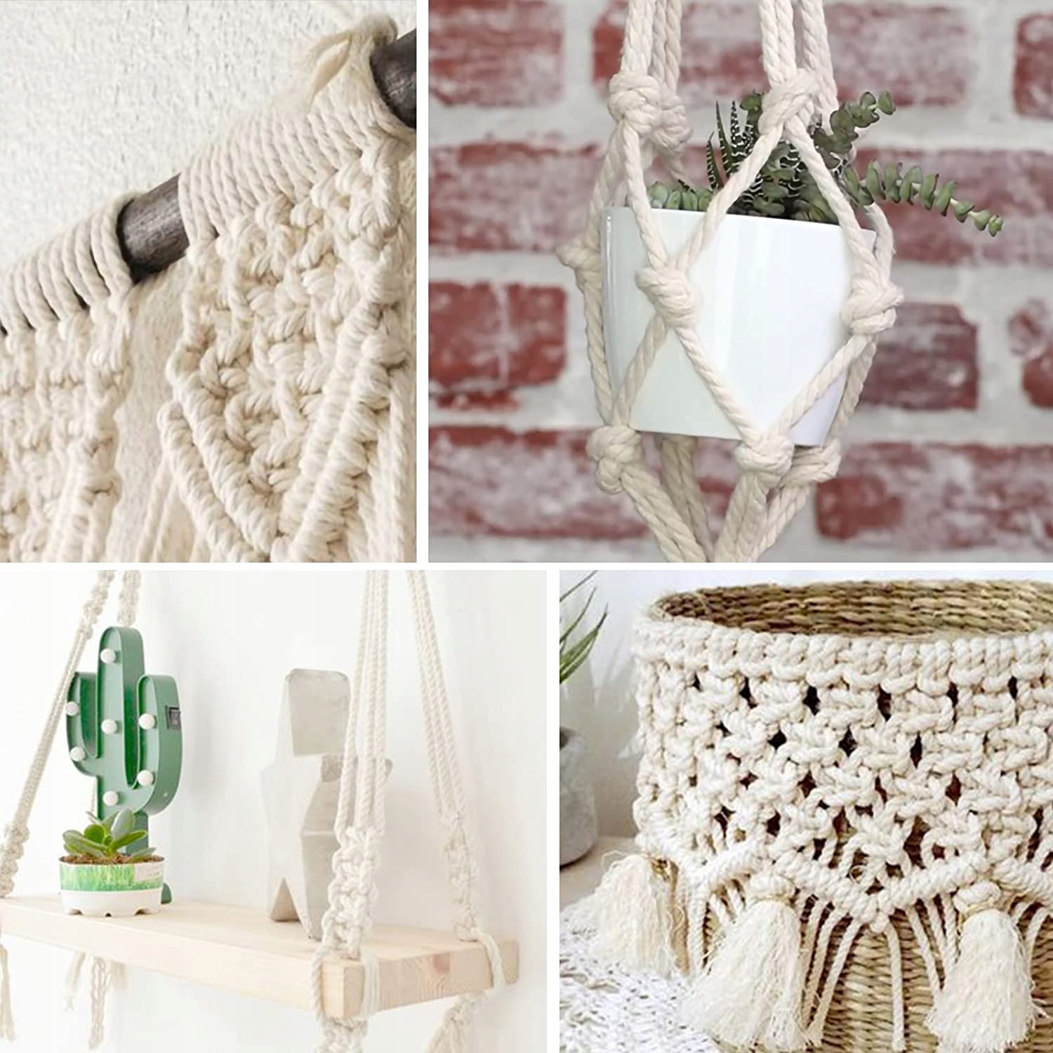 Sznurek Bawełniany Ecru Srebrna Nitka 2mm 60m Kolor biel