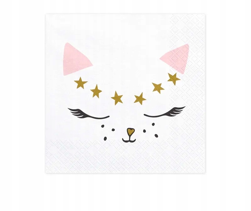 Serwetki z Kotkiem Kotek 33x33cm białe na urodziny EAN (GTIN) 5902230774094
