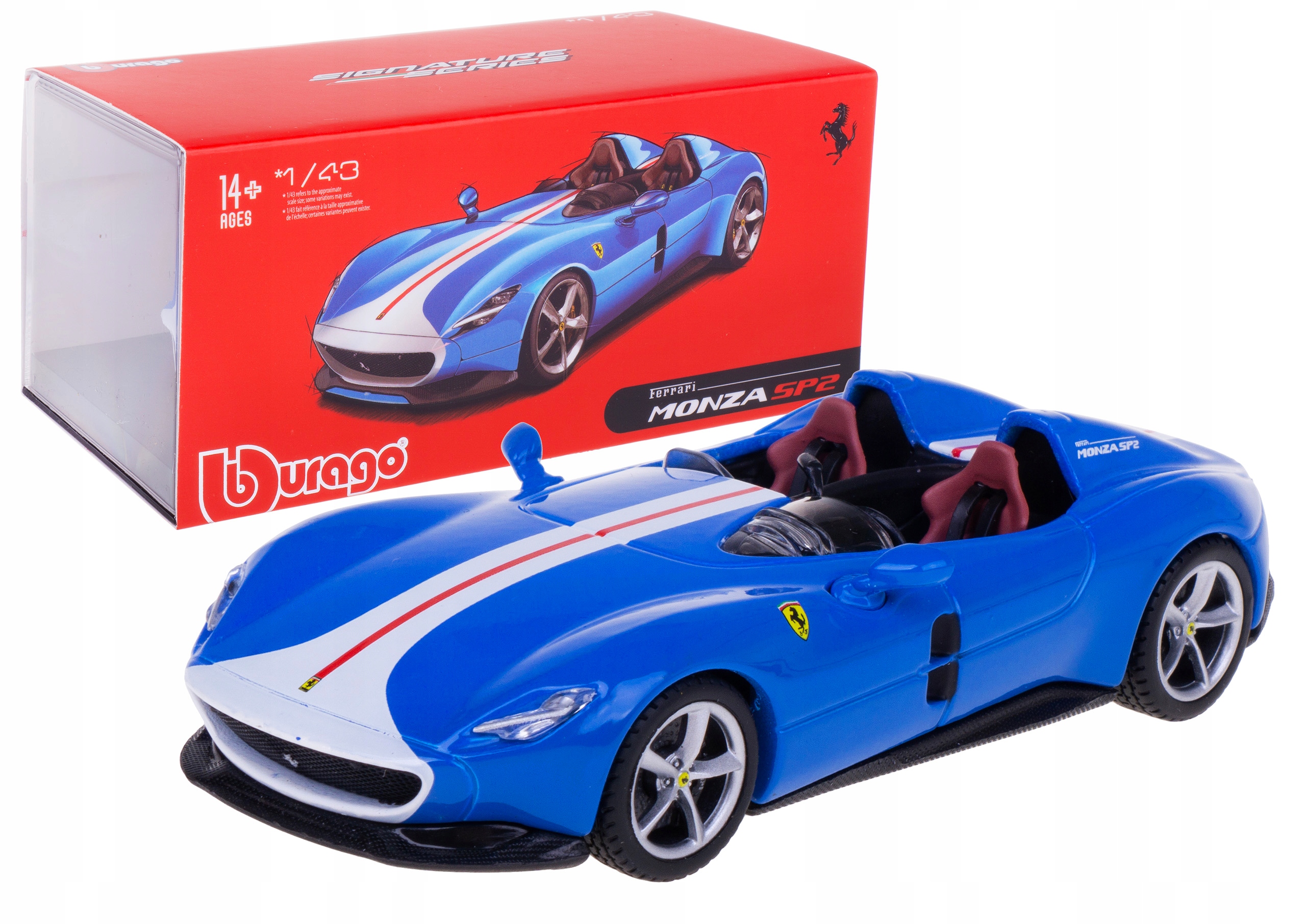 Ferrari Monza SP2 Model Bburago 1:43 Box Signature Modrá