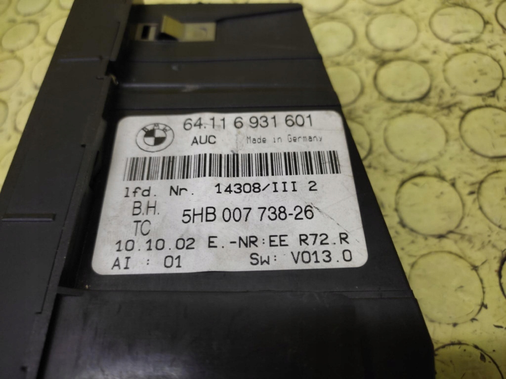 BMW E46 PANEL klími klimatizaci 64116931601