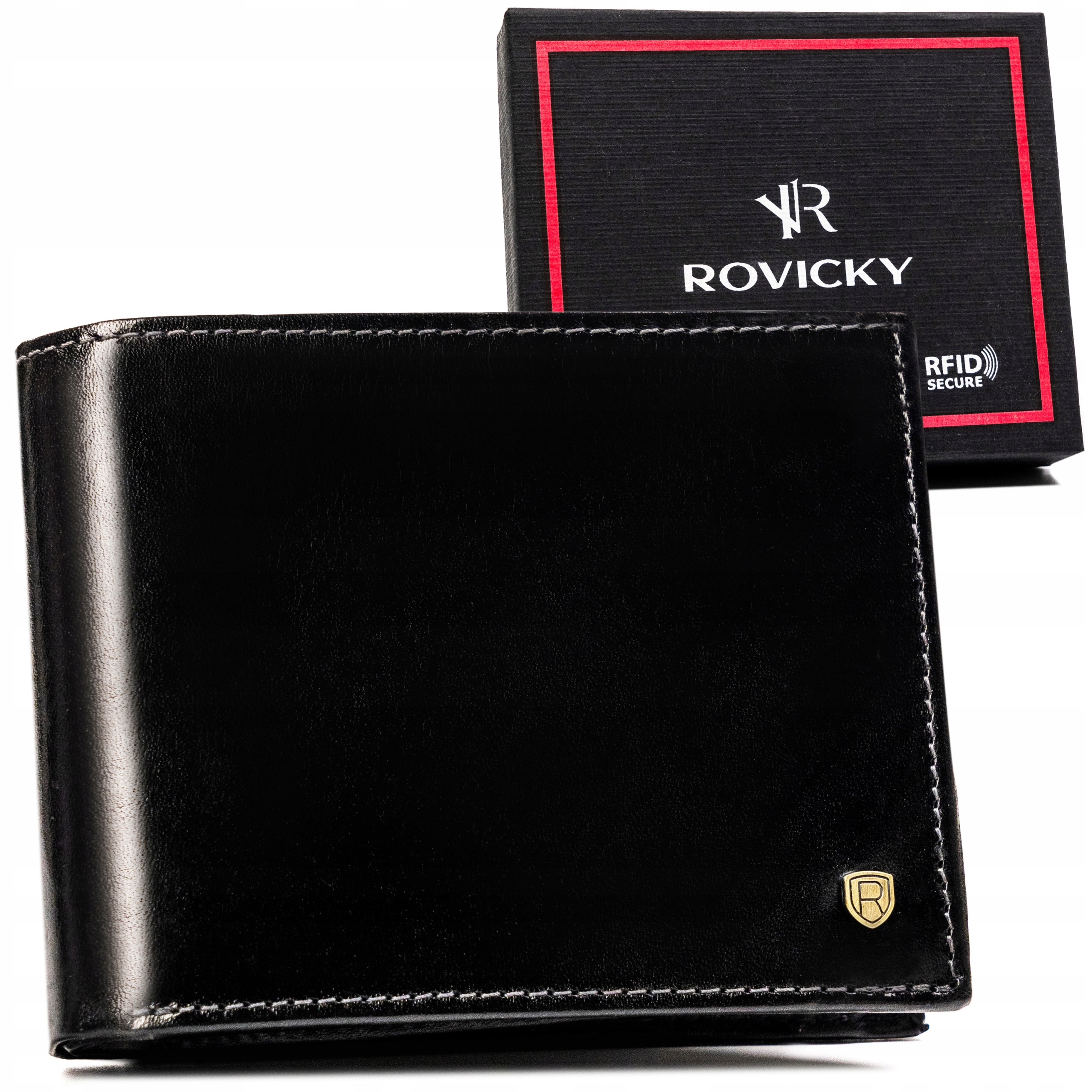 Rovicky pánská peněženka z pravé kůže černá muž