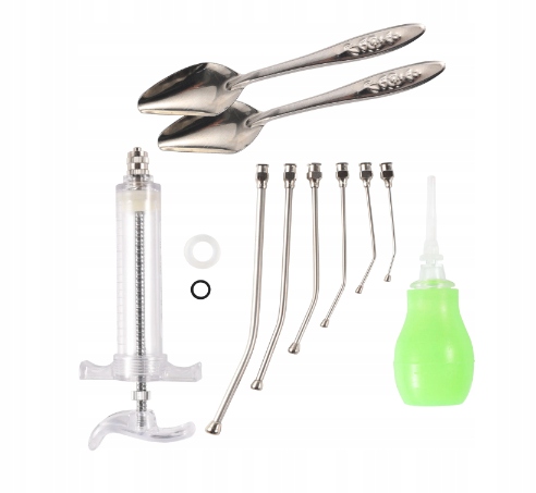 Levně Sada pro ruční krmení kuřat Stříkačka, sondy, lžíce, hruška