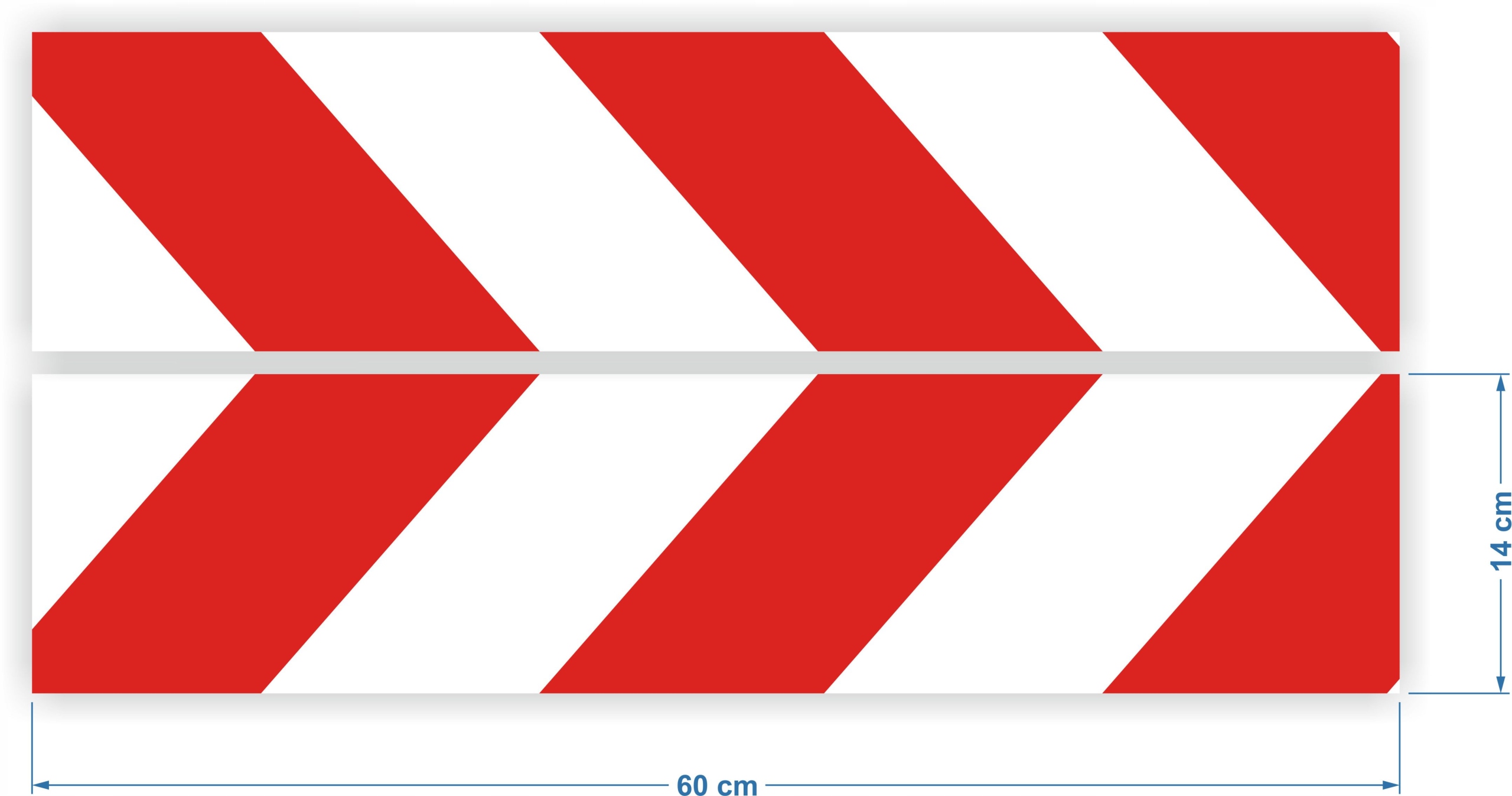 NAKLEJKI PASY OSTRZEGAWCZE ODBLASKOWE 14x60cm