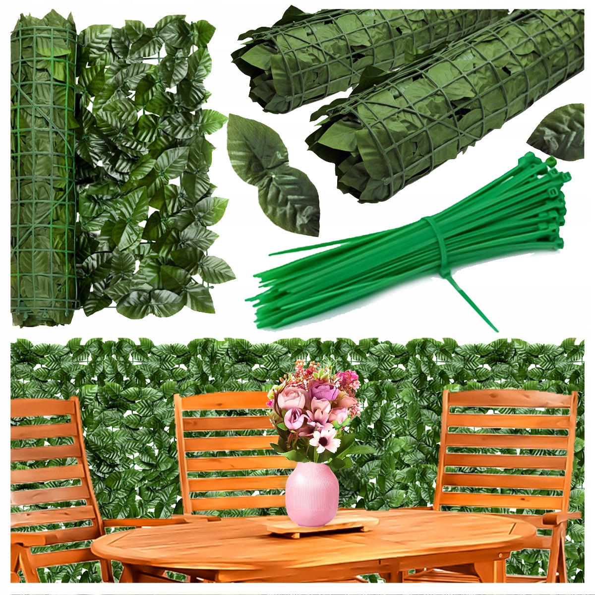 SIATKA CIENIUJĄCA MASKUJĄCA MATA BALKONOWA NA OGRODZENIE PŁOT OSŁONA 1x3m