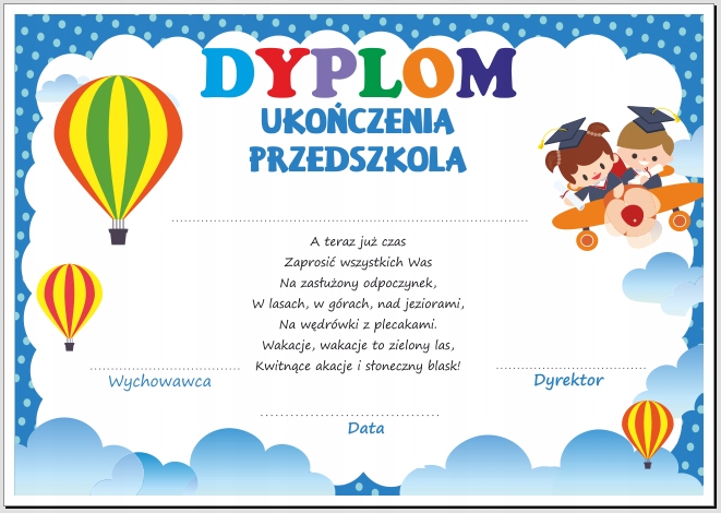 

Dyplom: Ukończenia Przedszkola "Dzieci 9