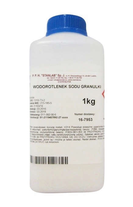 

Wodorotlenek Sodu Soda Kaustyczna Kret Czda 1 Kg