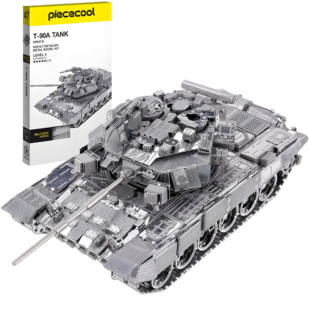 Piececool Puzzle Metalowe Model 3D DIY Czołg T-90A Na Prezent