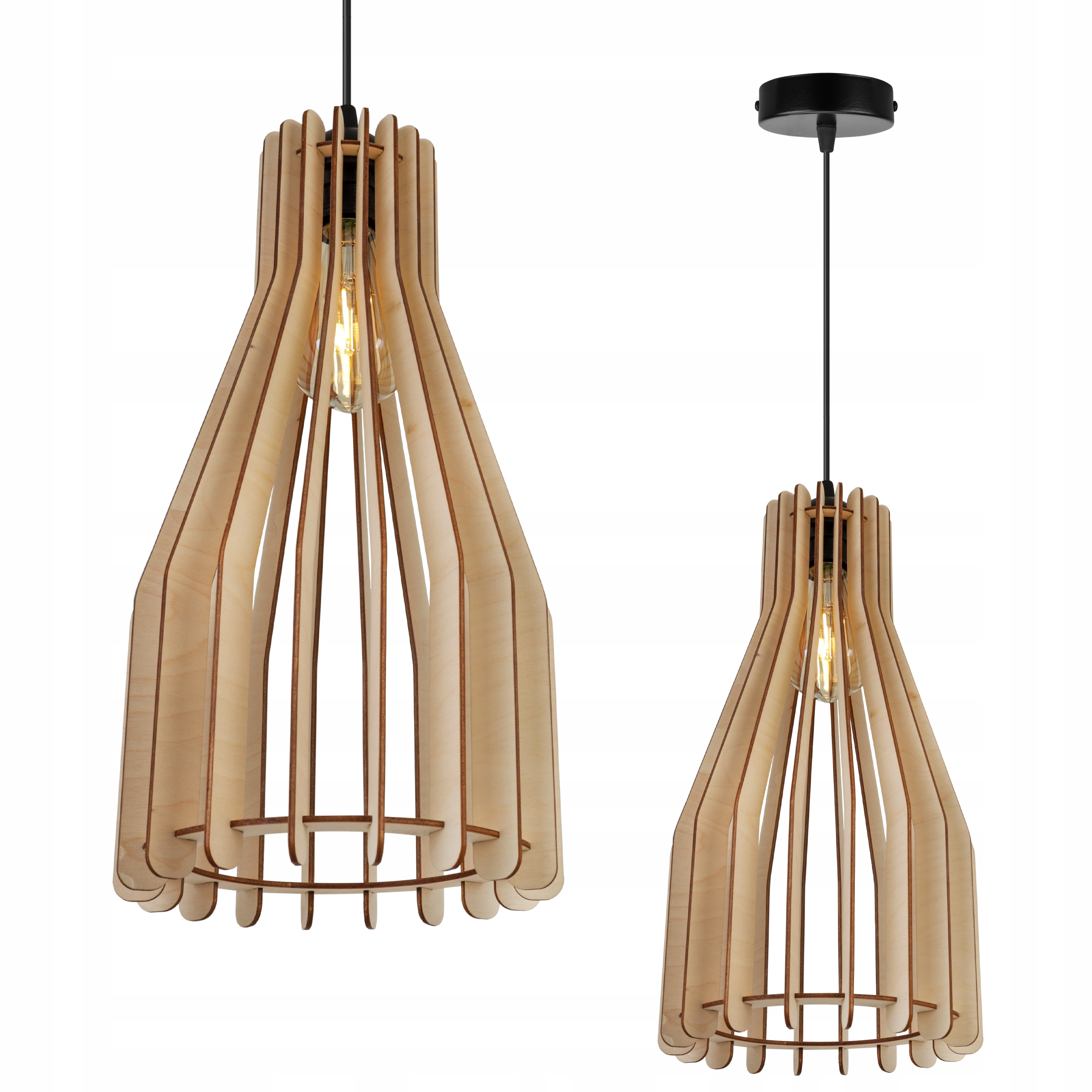 Závěsné Stropní Svítidlo S Jedním Lustrem Dřevo Moderní Boho Led