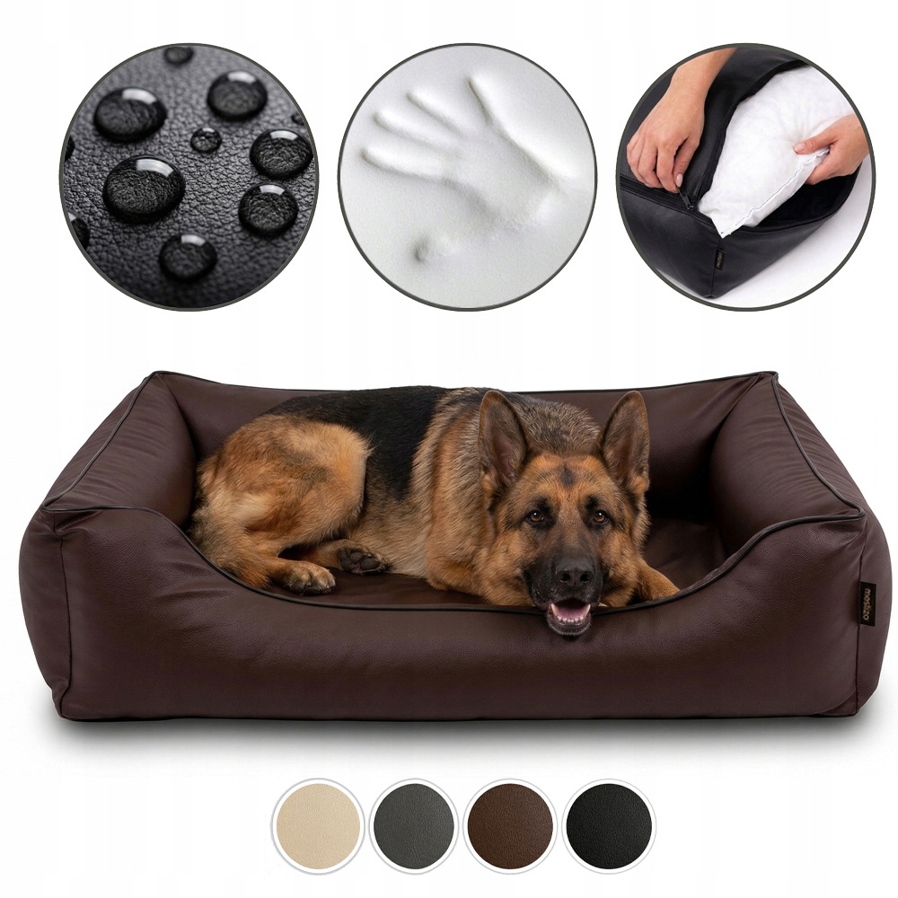 Posłanie dla dużego psa Legowisko Ekoskóra Ortopedyczne 100x75 Premium