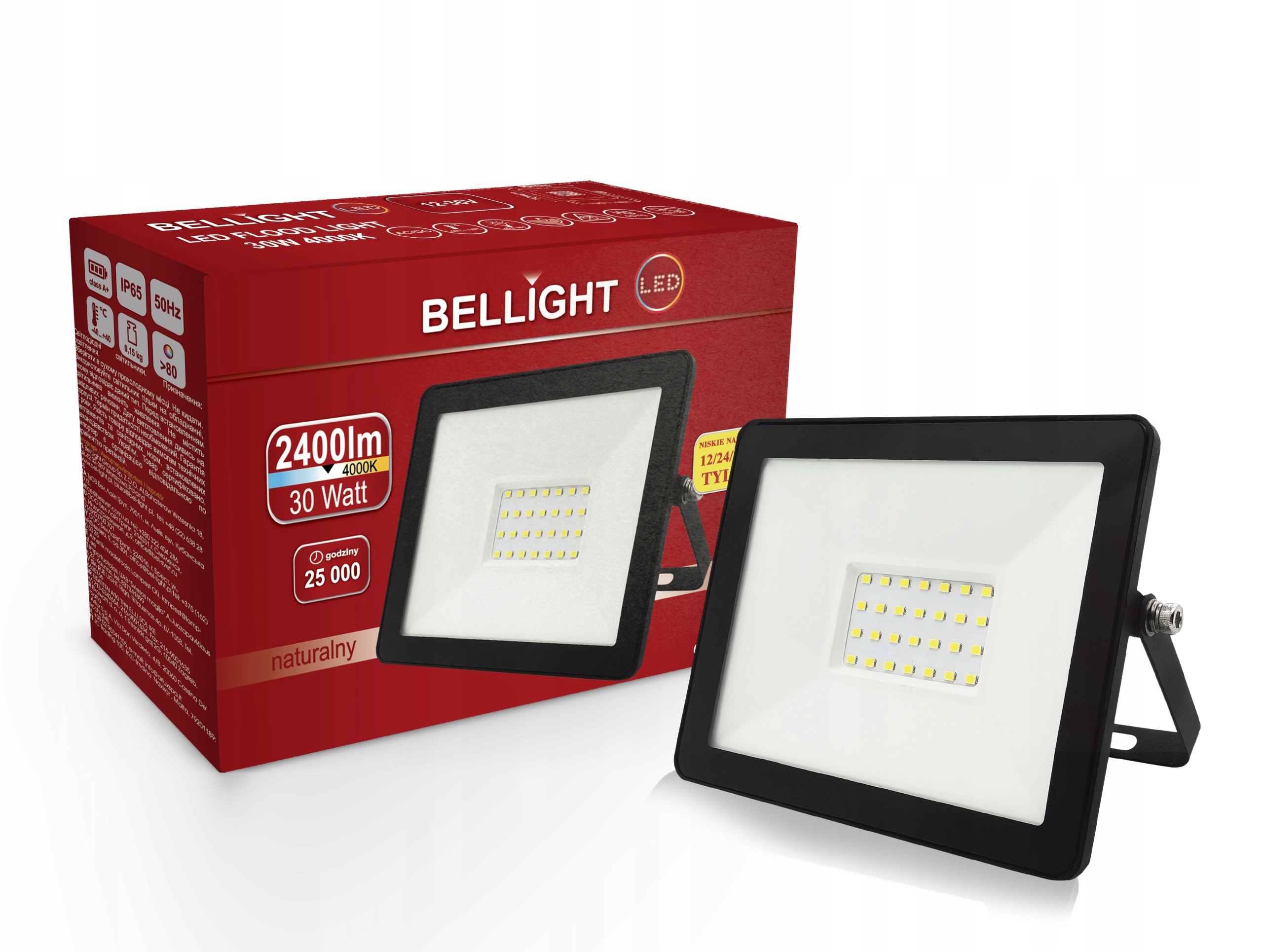 LAMPA NAŚWIETLACZ HALOGEN NISKONAPIĘCIOWY LED 30W 2400lm 12V/24V/36V AC/DC