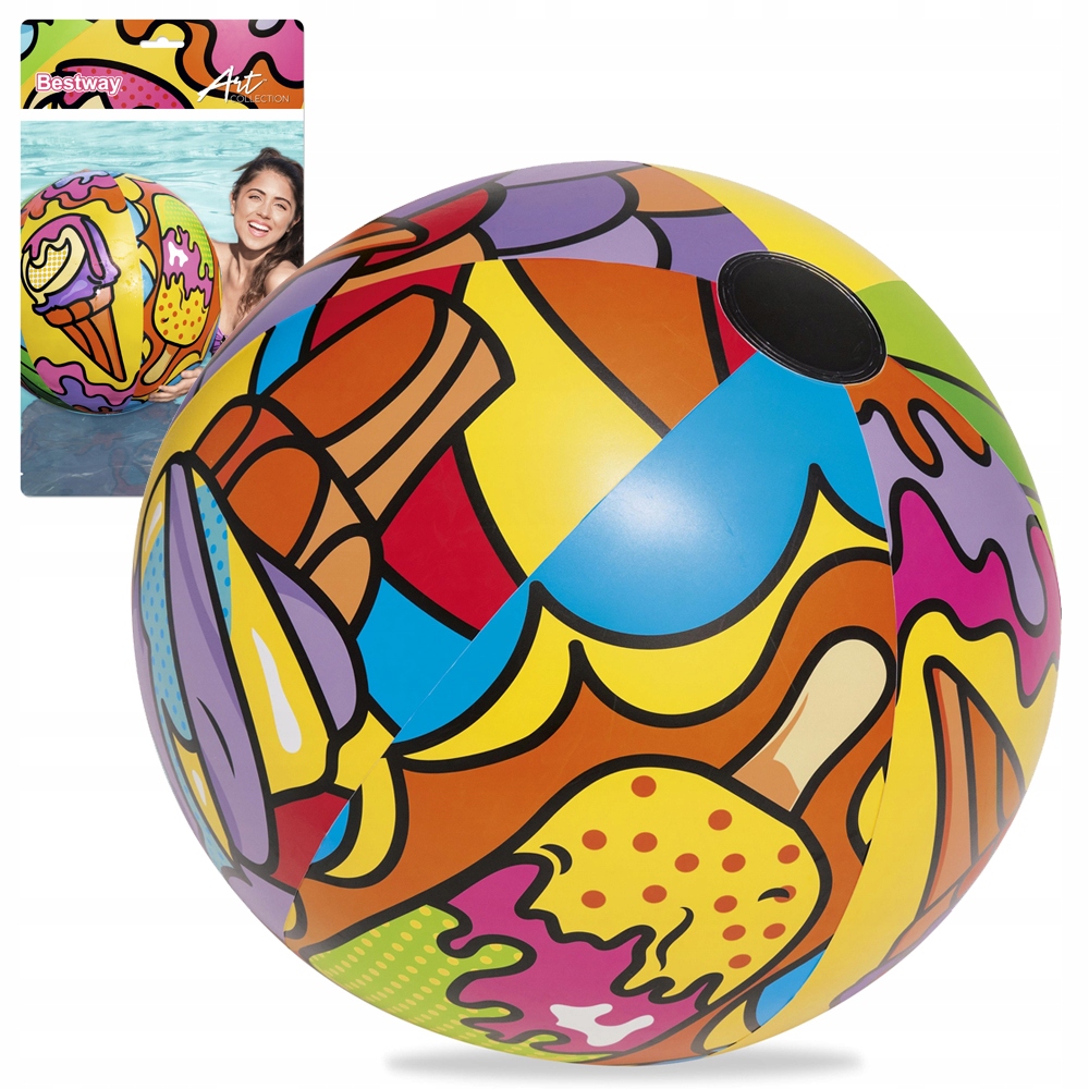 

Bestway kolorowa dmuchana piłka plażowa 91cm 31044