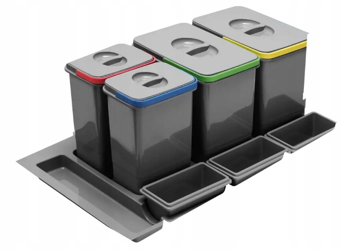 Kosz do segregacji śmieci Gtv Multino 800 2x 15L i 2x 7L antracyt