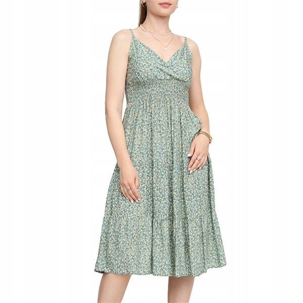 

FW33-31 Green Sukienka W Kwiaty M/L - 39