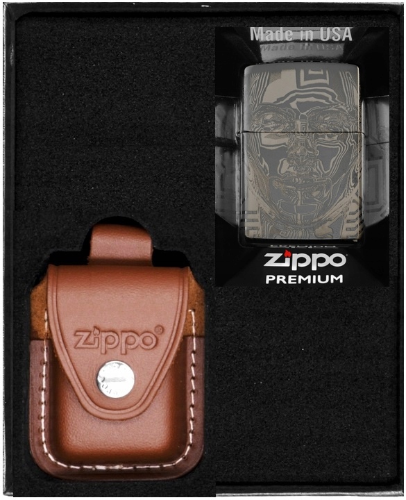 Sada Zippo Zapalovač Metal Head Design Dárkový No2