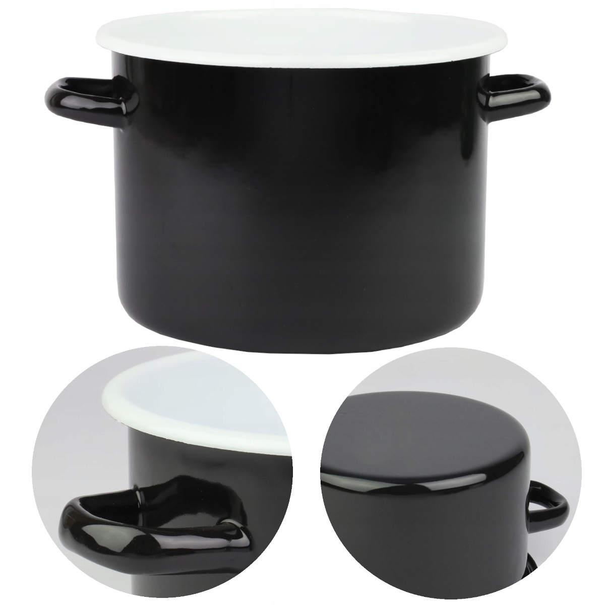 

Garnek Emaliowany Czarny Gładki 7L 22 CM