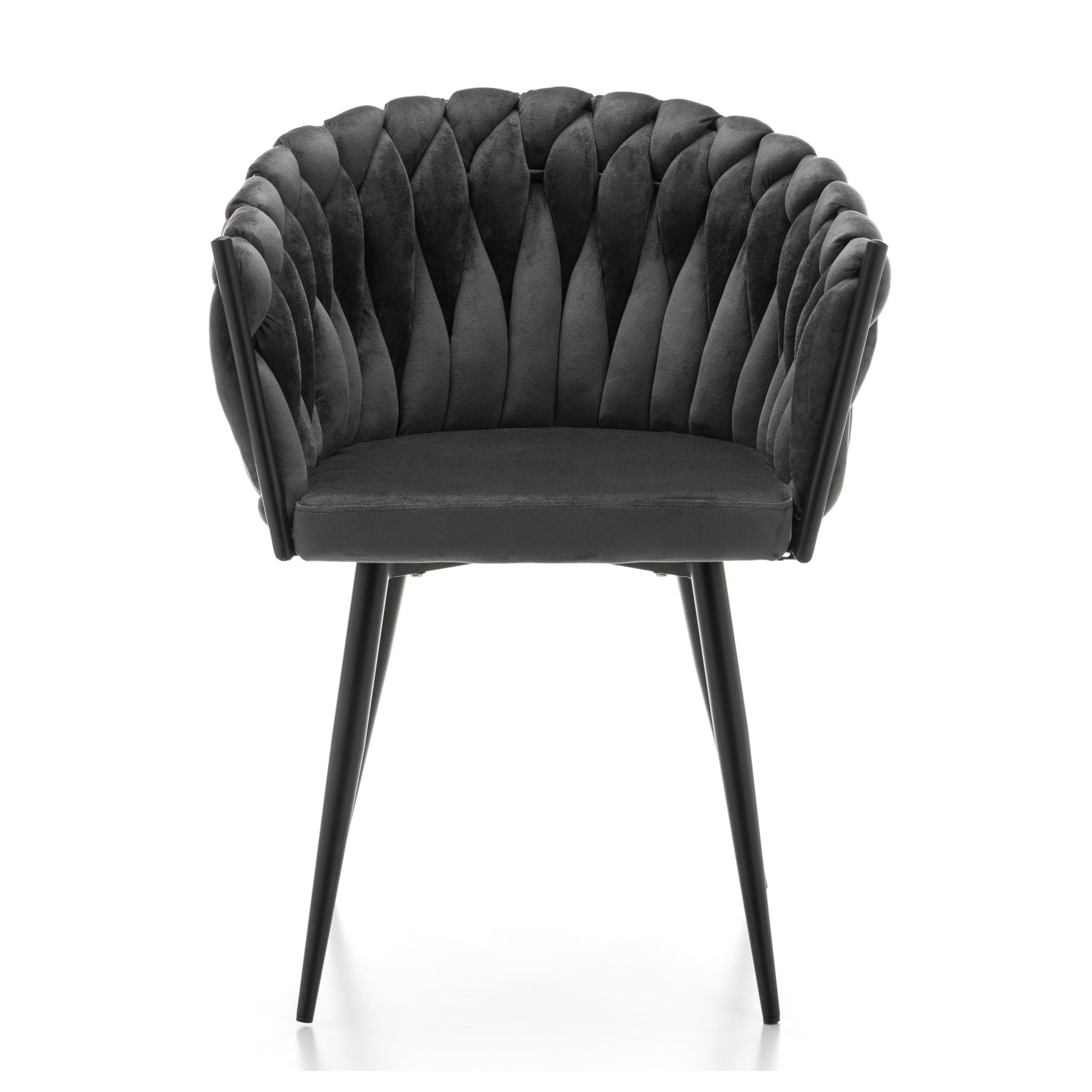 Krzesło Tapicerowane Welurowe Do Salonu Jadalni Plecione Nowoczesne Glamour