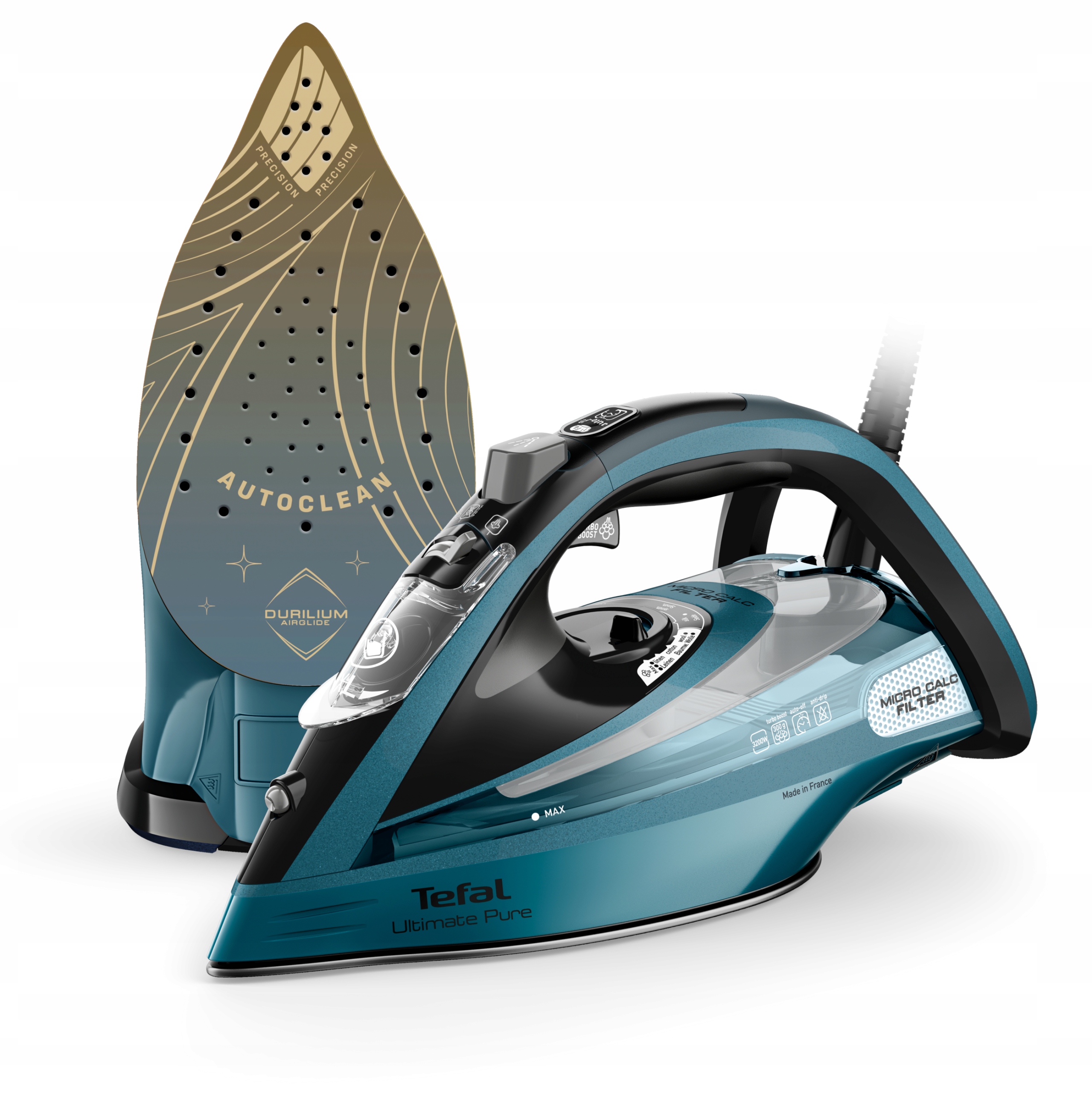 Żelazko parowe Tefal Ultimate Pure FV9851 3200 W mocne anti-drip strażak