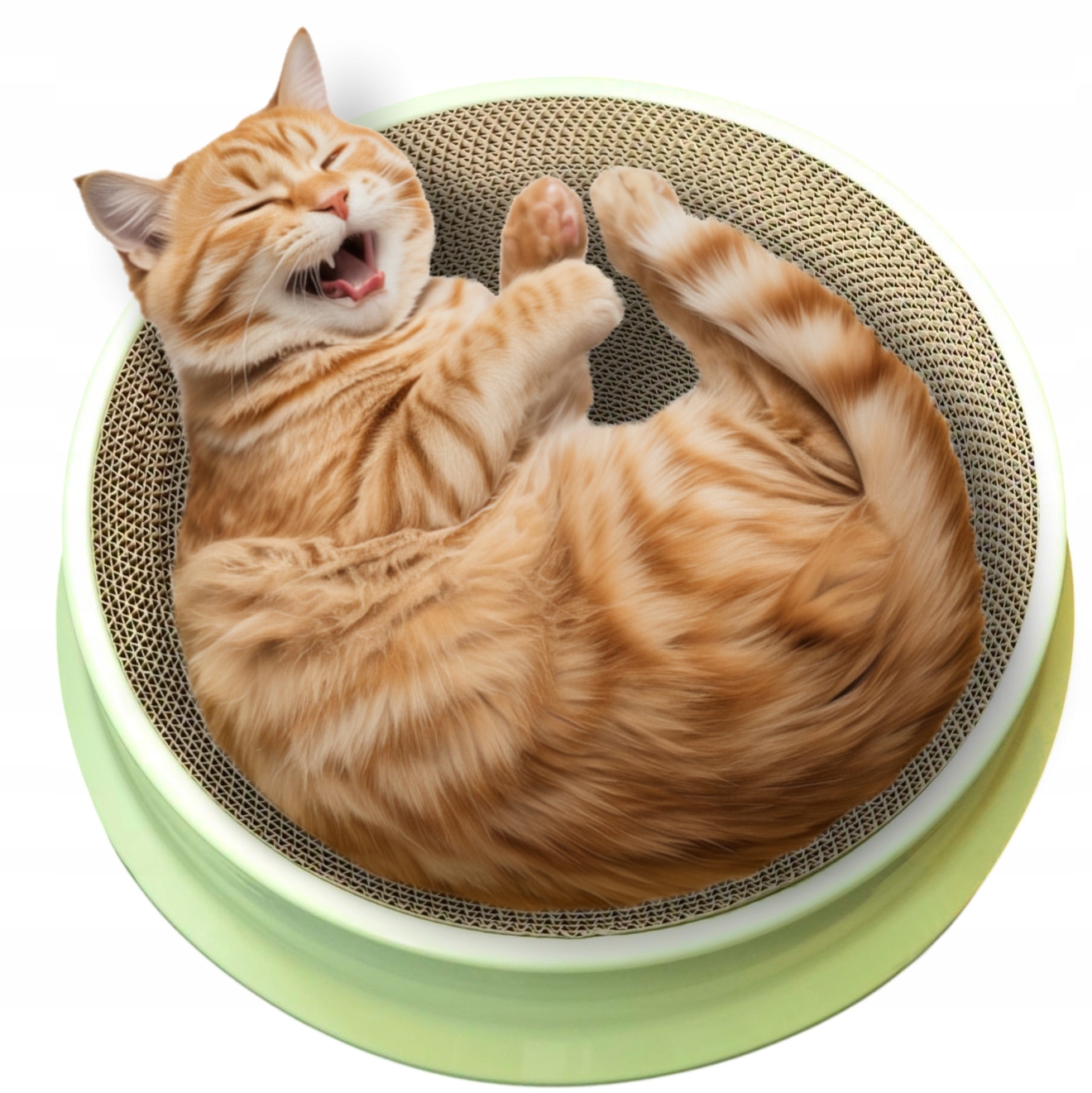 Kartonové škrabadlo pro kočky Kulatý Velké kartonové Pelíšek 43 cm Koťátko