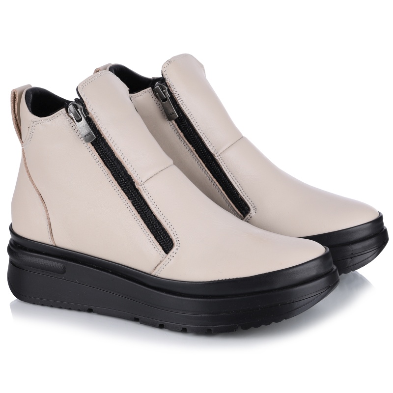 Dámské kotníkové boty kožené boty Bombonella 8T-G197 654 016 Black Sole béžová Kůže VEL.39