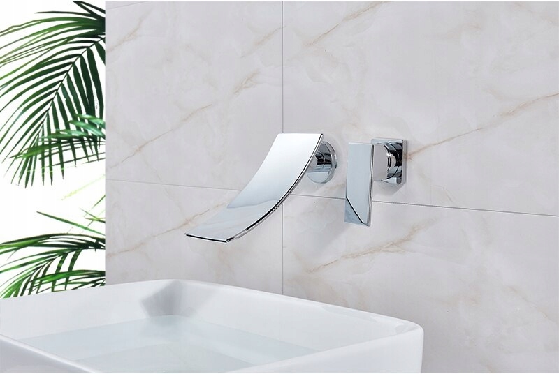 KRAN BATERIA UMYWALKOWA ŁAZIENKOWA EFEKT WODOSPADU Typ montażu ścienna