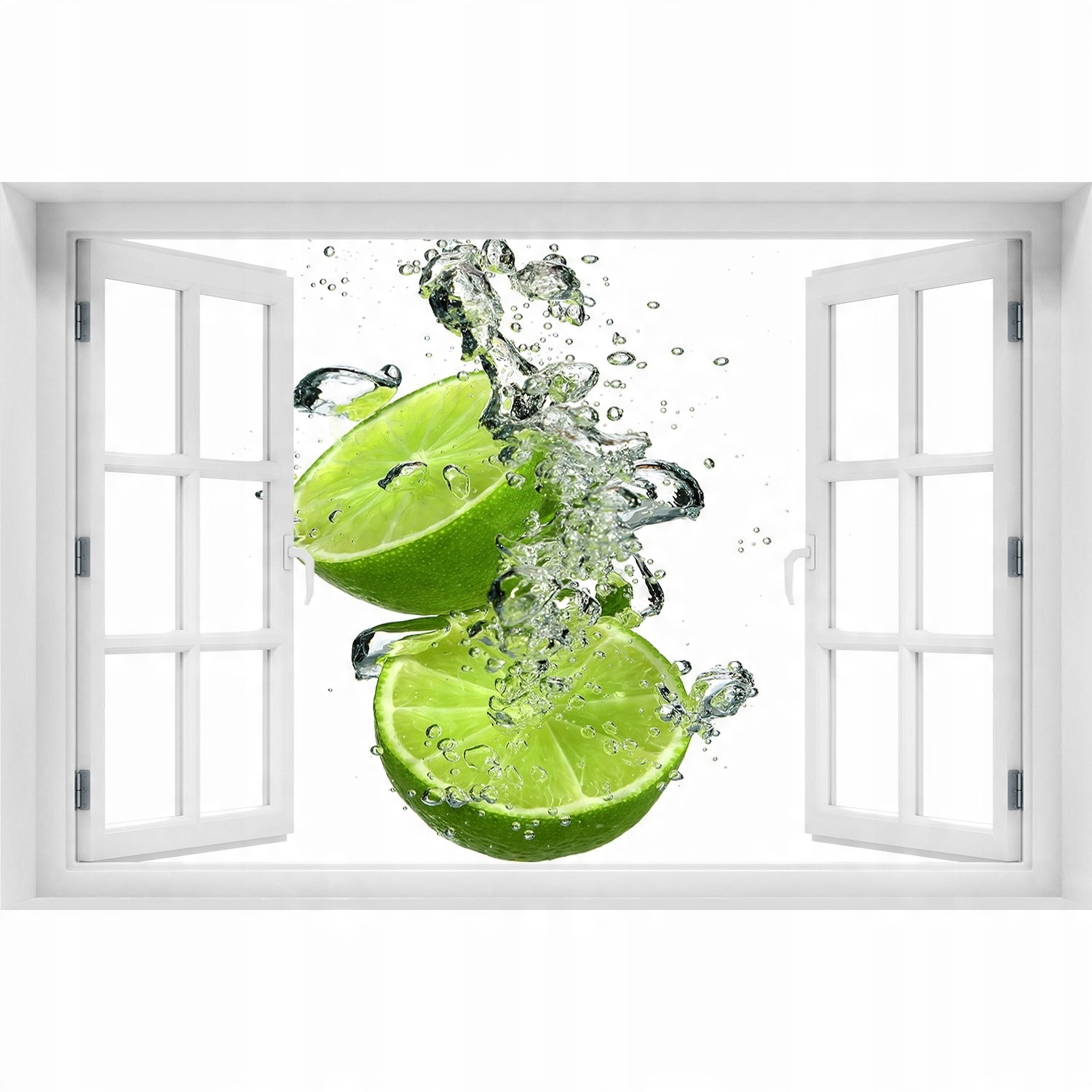 

3D Okno Naklejka Samoprzylepna Limonka pod wodą