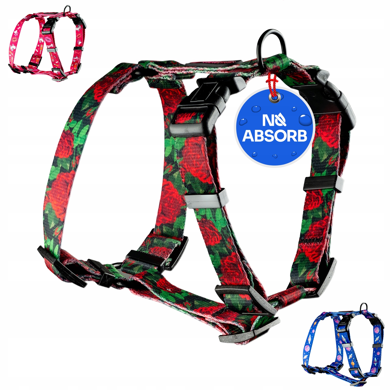 Levně Postroj pro středního psa Guard Beztlakový Lehký No Absorb Eternal Rose M