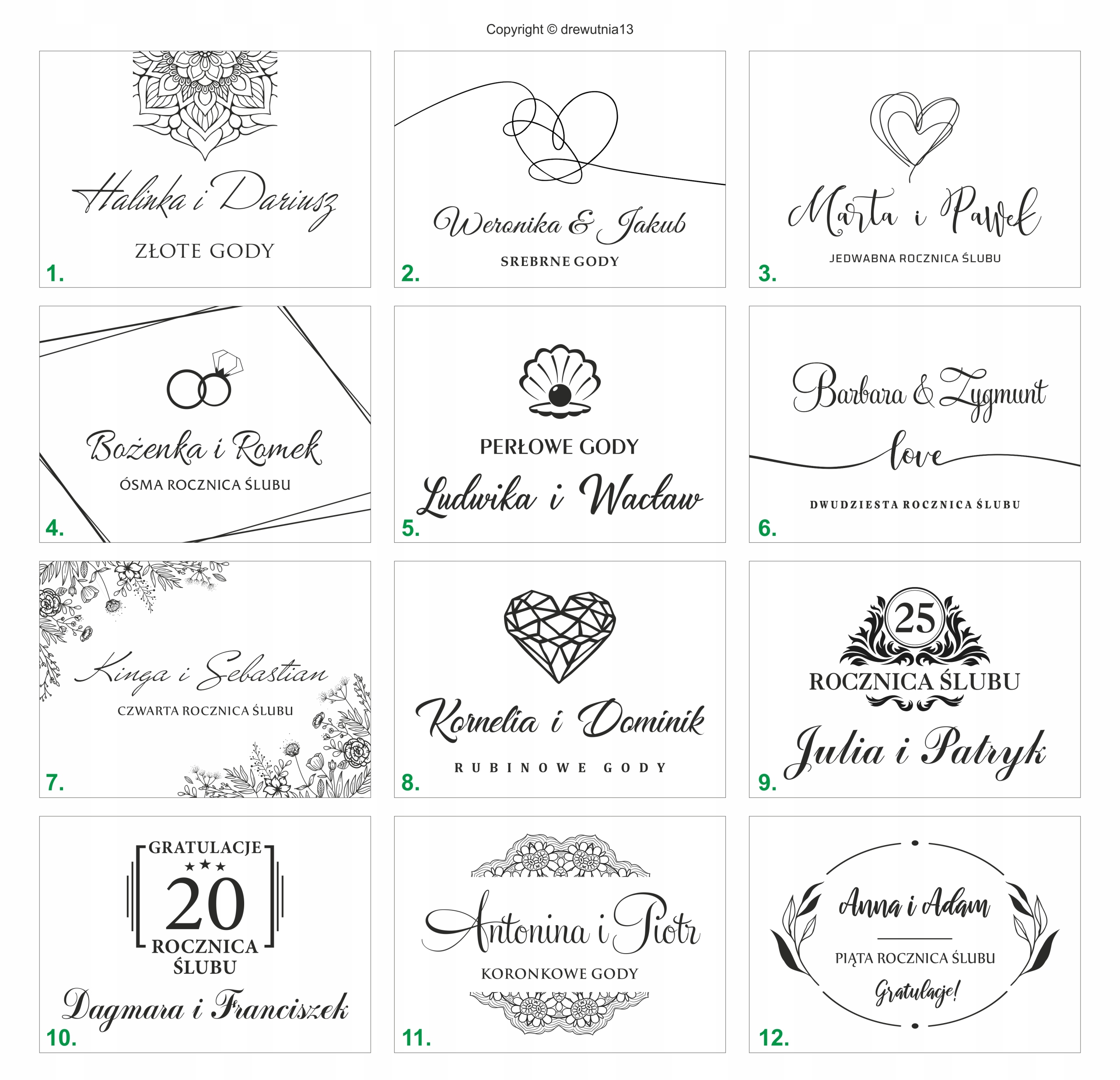 herbaciarka zestaw HERBAT prezent ROCZNICA ŚLUBU JUBILEUSZ grawer imię Wysokość 8 cm