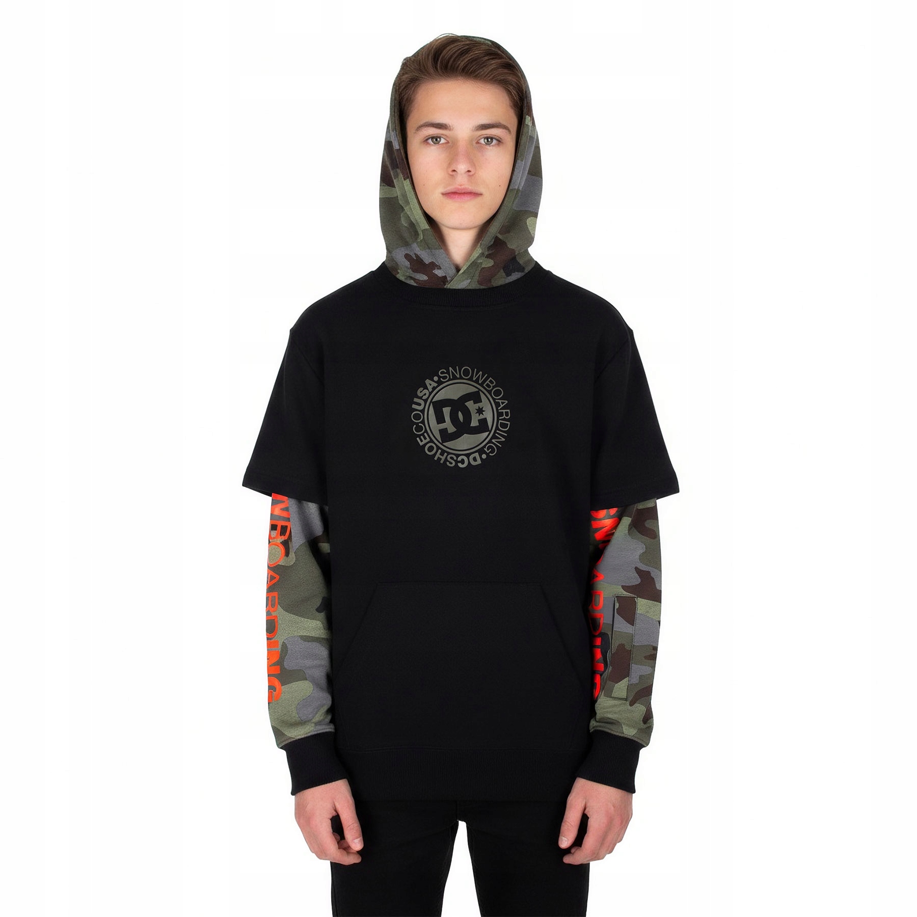 Mikina s klokaní kapsou DC Shoe Snowboard S krátkým rukávem a dlouhým rukávem XL