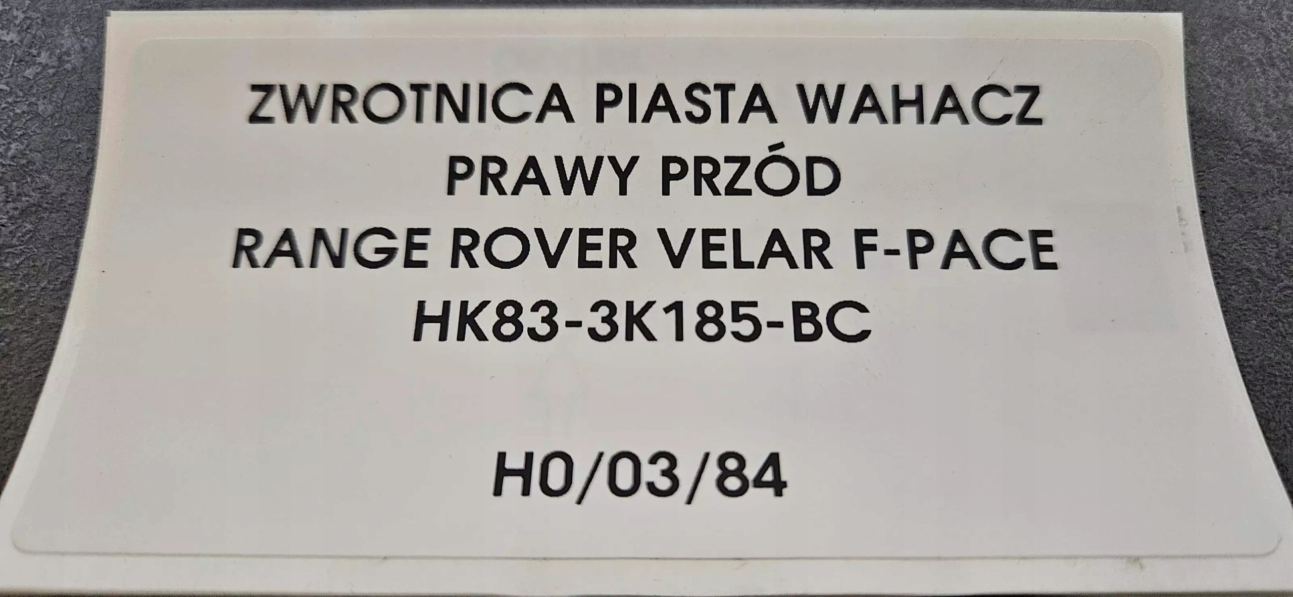 otoč čepu rameno pravý předek VELAR F PACE