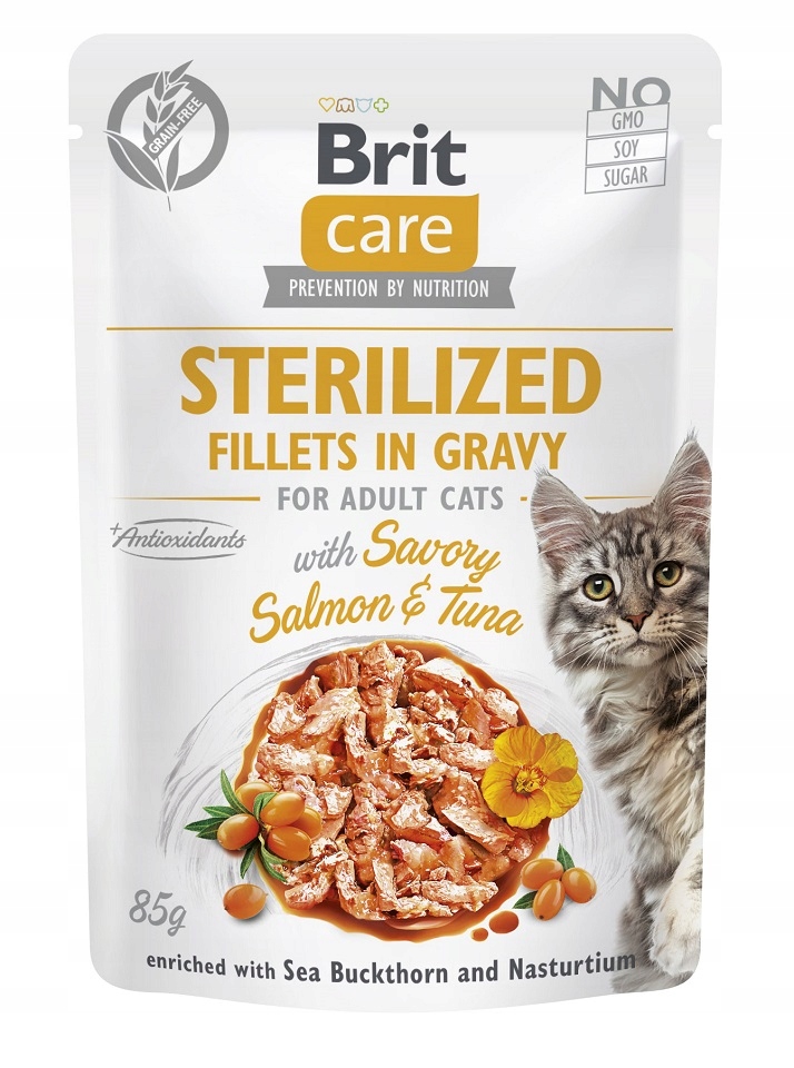 Brit Care krmivo tuňák s lososem pro kočky 24 x 85 g