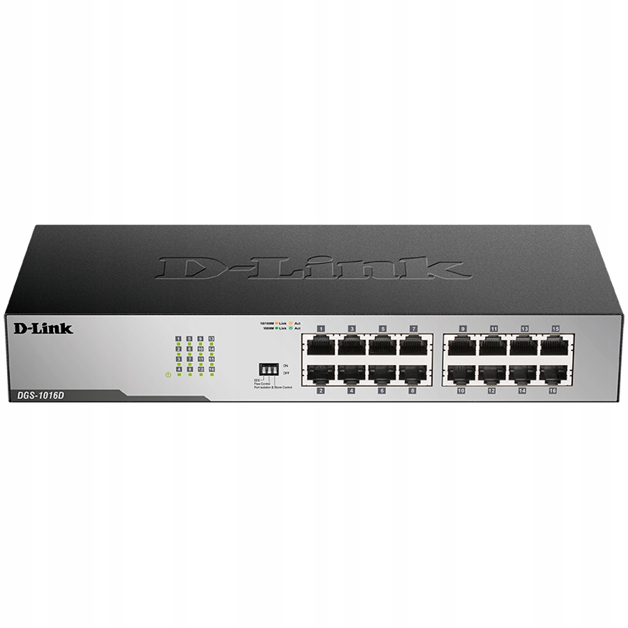 D-link Switch 16 x 1000/100/10Mbps, Nespravovateľný