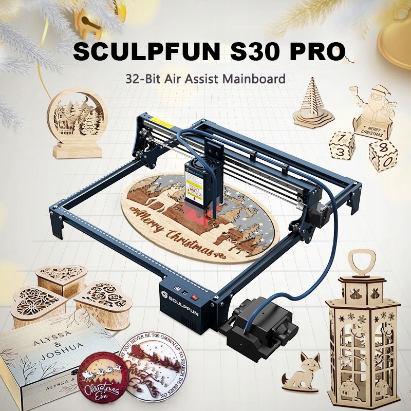 Лазерный гравер SCULPFUN S30 Pro с пластиной + вытяжки тип другой