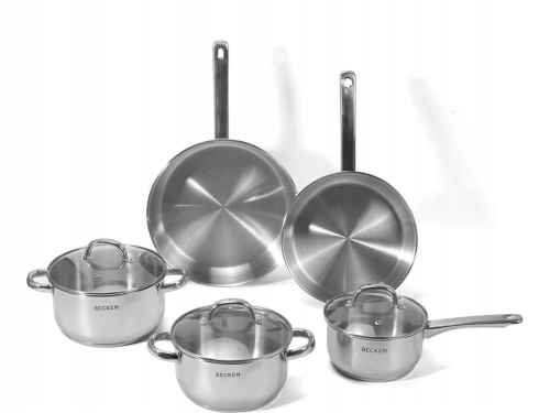 Sada Hrnců 8 prvků Nerezová Ocel Pokličky Indukční pánve