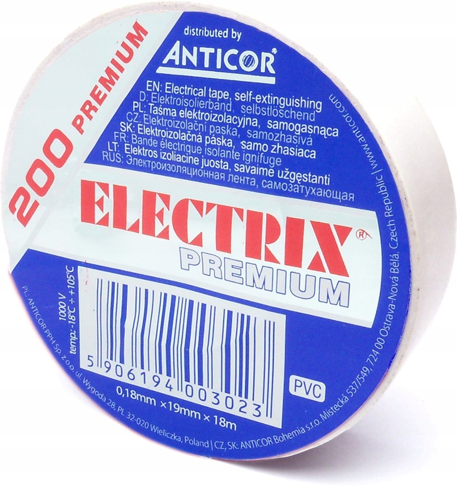 

Taśma izolacyjna duża biała Electrix 200 Premium