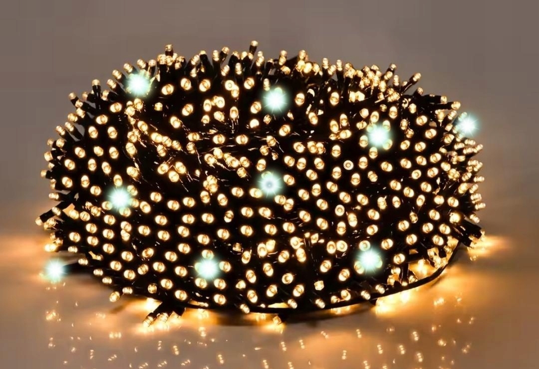 Vánoční osvětlení na stromeček 1000LED teplá barva s venkovní girlandou