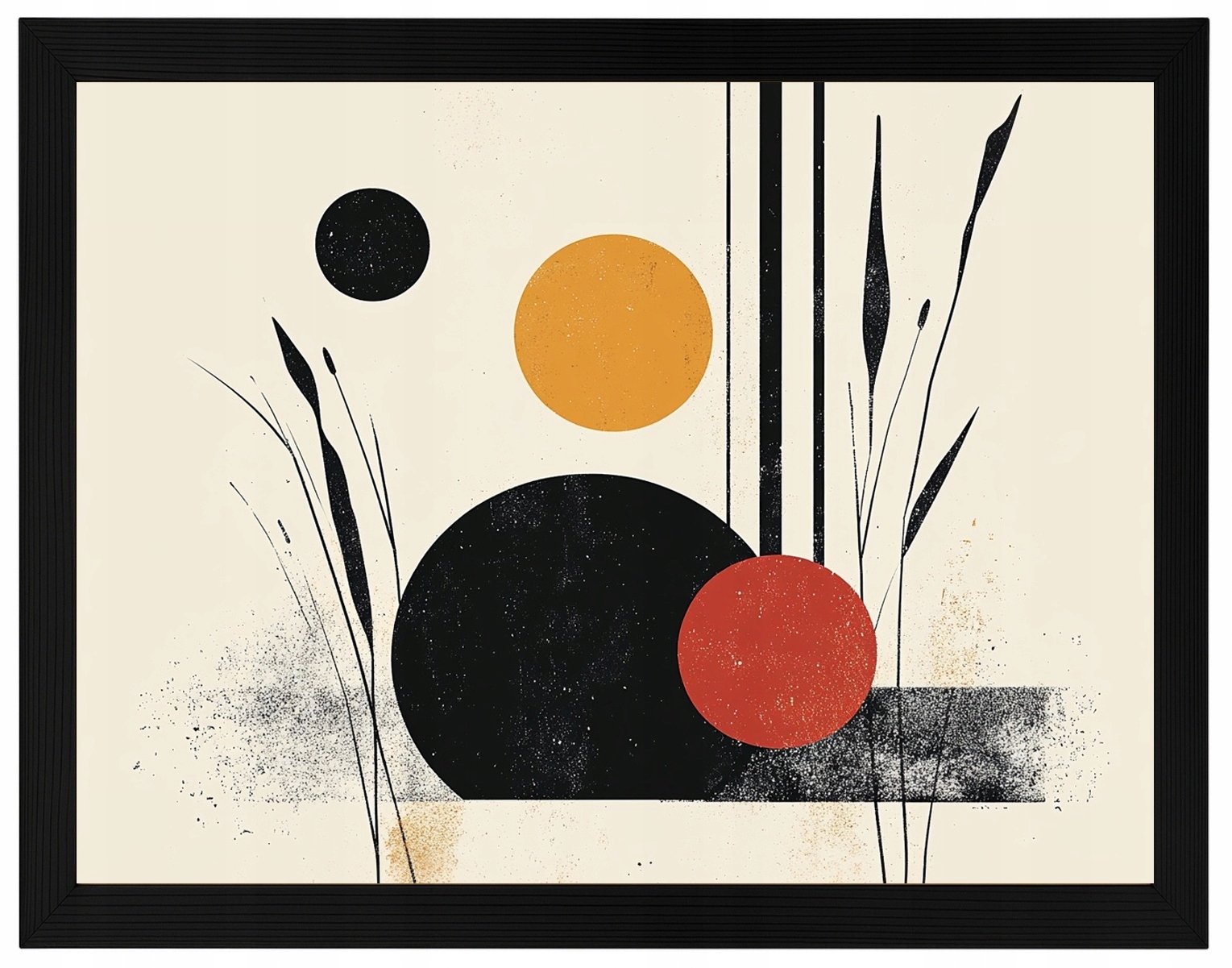 Plakát Rámeček Dřevo Grafika Geometrie Bauhaus Wabi-sabi Kolo 80x60