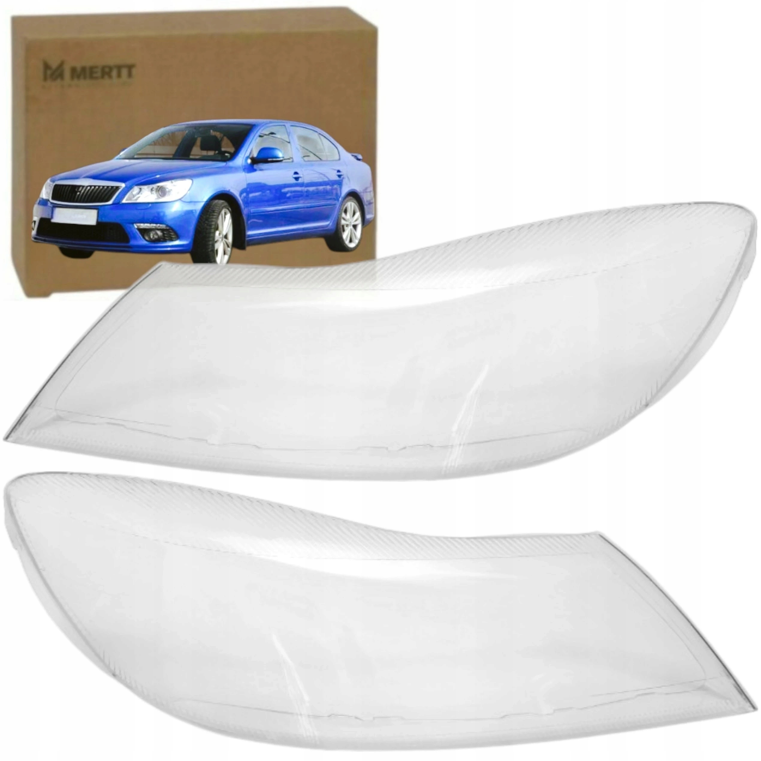 x2 Klosz Pravý Levé Sklo světlometu lampa Škoda Octavia 2 II 1Z 08-13