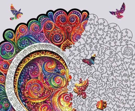 PUZZLE DREWNIANE MANDALA ŚWIADOMA MIŁOŚĆ Kolekcja MANDALA M