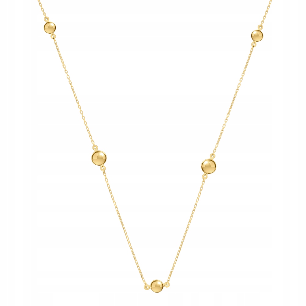 Naszyjnik Złoty Celebrytka z Gładkimi Kulkami Łańcuszek Złoto 375 Sadva