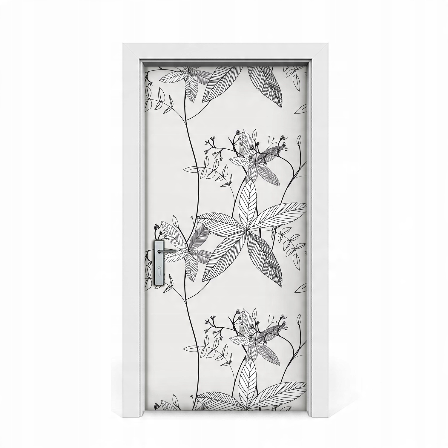 

Naklejka na drzwi Kwiaty w stylu Doodle 95x205