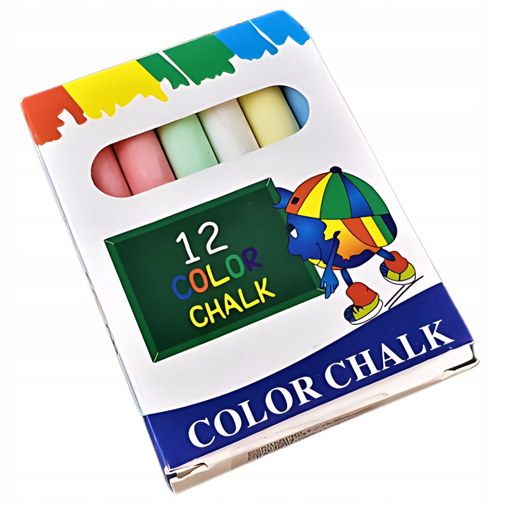KREDA KOLOROWA TABLICOWA CHODNIKOWA BEZPYLOWA DO TABLICY 12 SZT Rodzaj kreda tablicowa